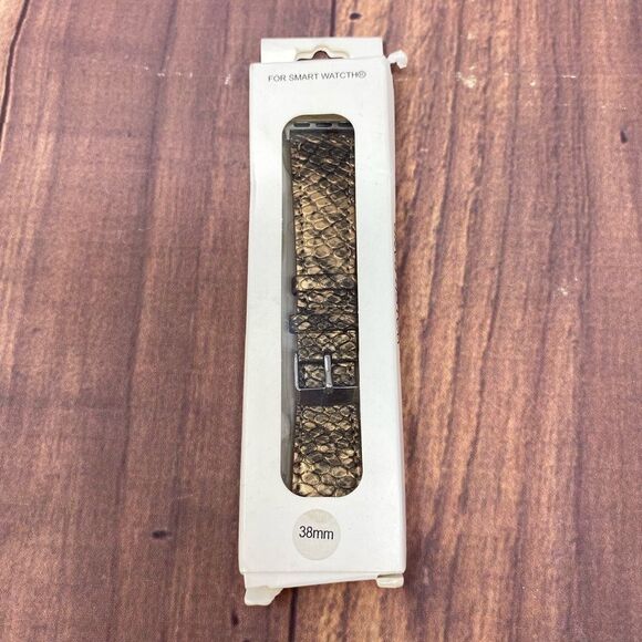 MACY’S BROWN SNAKE SKIN APPLE WATCH BAND 38mm WB85 - Picture 1 of 4
